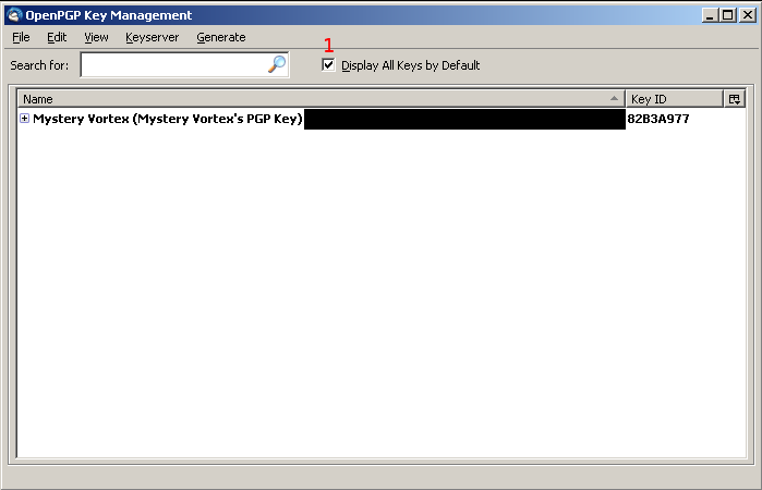 Thunderbird key openpgp management window