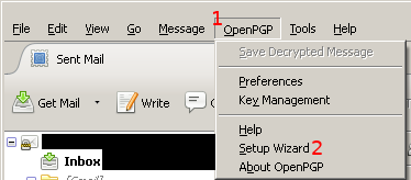Thunderbird key openpgp menu