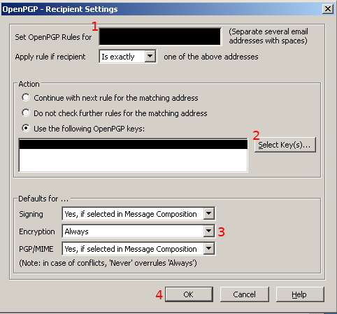 Thunderbird openpgp recipient settings dialog